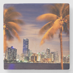 Posavasos De Piedra Horizonte de los E.E.U.U., la Florida, Miami en la