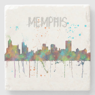 Posavasos De Piedra HORIZONTE de MEMPHIS, TENNESSEE - práctico de