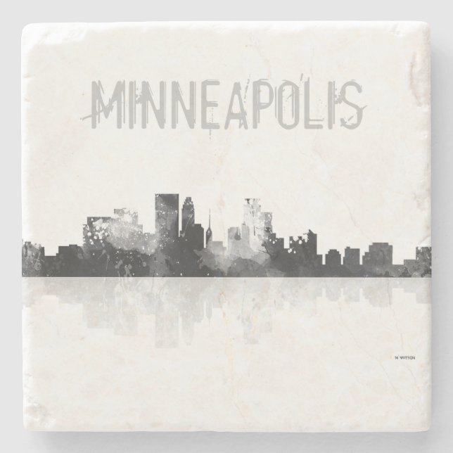 POSAVASOS DE PIEDRA HORIZONTE DE MINNEAPOLIS, MINNESOTA (Anverso)