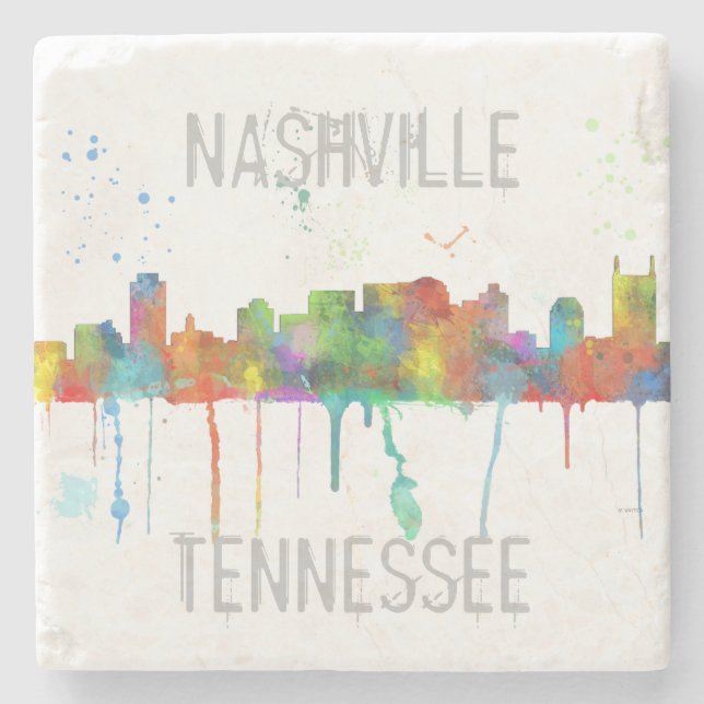 Posavasos De Piedra HORIZONTE de NASHVILLE, TENNESSEE - práctico de (Anverso)
