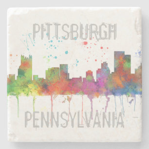POSAVASOS DE PIEDRA HORIZONTE DE PITTSBURGH PENNSYLVANIA