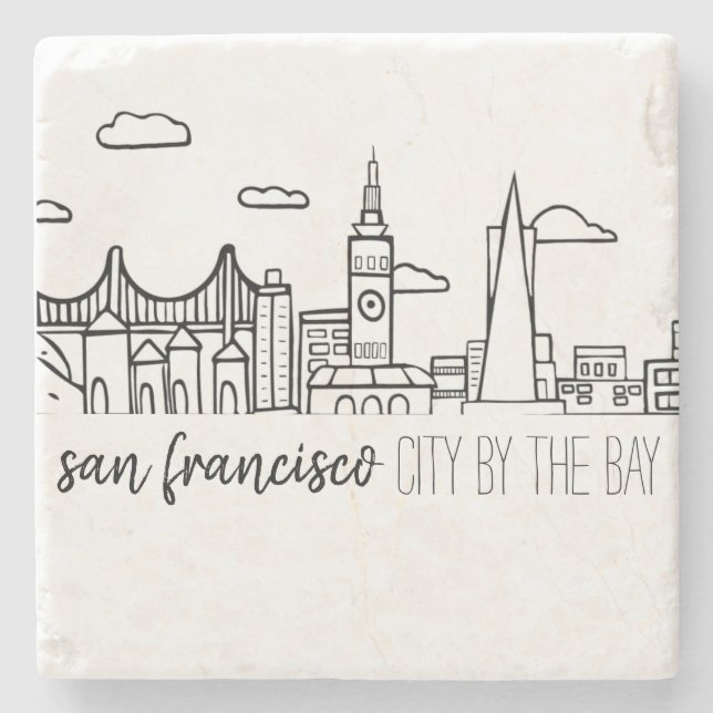 Posavasos De Piedra Horizonte de San Francisco (Anverso)