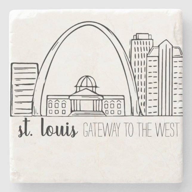 Posavasos De Piedra Horizonte de St. Louis (Anverso)