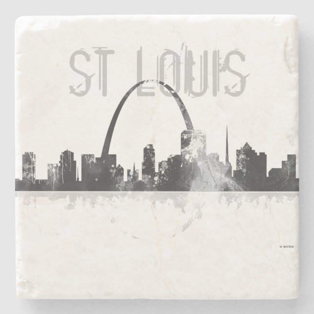 POSAVASOS DE PIEDRA HORIZONTE DE ST. LOUIS, MISSOURI (Anverso)