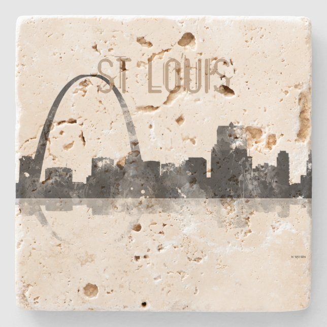 POSAVASOS DE PIEDRA HORIZONTE DE ST. LOUIS, MISSOURI (Anverso)