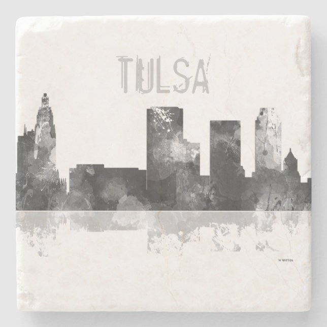 POSAVASOS DE PIEDRA HORIZONTE DE TULSA, OKLAHOMA (Anverso)