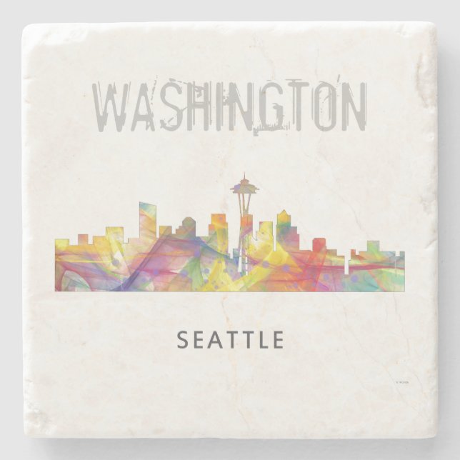 POSAVASOS DE PIEDRA HORIZONTE WB1 DE SEATTLE WASHINGTON - (Anverso)