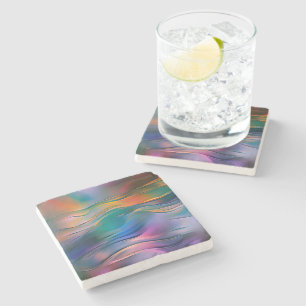 Posavasos De Piedra "Horizontes Fluidos" Arte abstracto contemporáneo