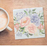 Posavasos De Piedra Hortensia Peonía Floral de Primavera Azul Rosa Acu<br><div class="desc">Eleva tu mesa con nuestro Posavasos de Piedra Floral Acuarela,  que muestra ilustraciones de hortensias azules,  peonías rosadas y rosas en tonos pastel. ¡Un toque de primavera para tu hogar!</div>