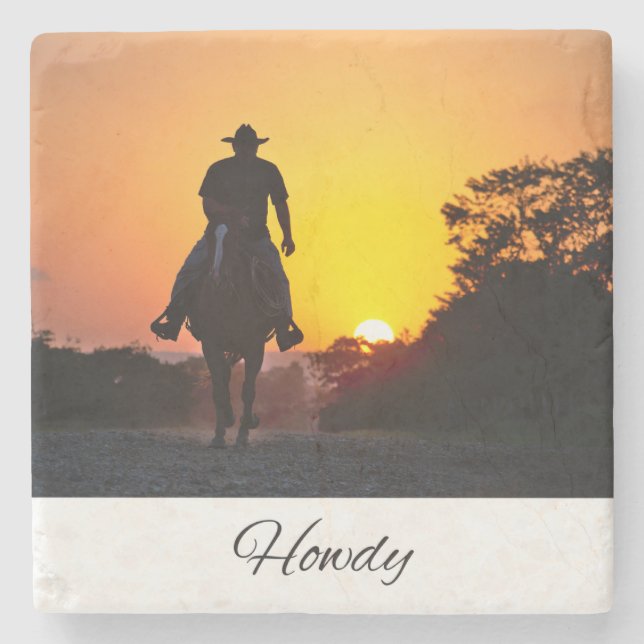 Posavasos De Piedra Howdy | Cita sur | Cowboy Life (Anverso)