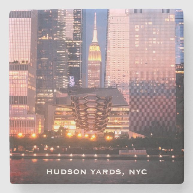 Posavasos De Piedra Hudson Yards (Buque) Empire State Building, NYC (Anverso)