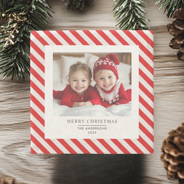 Posavasos De Piedra "Huelga roja con foto Feliz Navidad y nombre (Subido por el creador)
