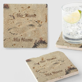 Posavasos De Piedra Huellas de arena y sus nombres naturales