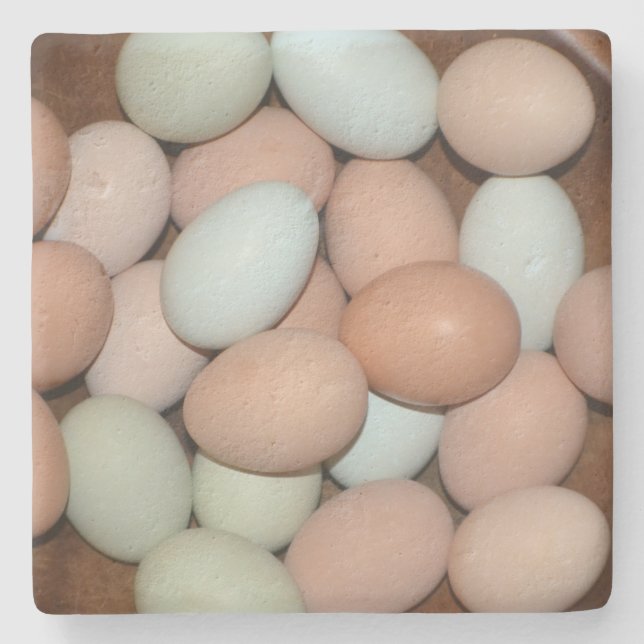 Posavasos De Piedra Huevo de pollo colorido (Anverso)