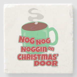 Posavasos De Piedra Huevo Noggin en puerta del navidad