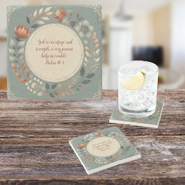 Posavasos De Piedra Humble Wreath Personalizable Biblia Verse