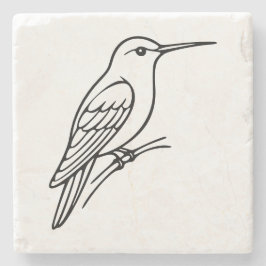 Posavasos De Piedra Hummingbird Line Art – Bird Illustration
