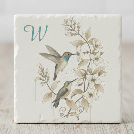 Posavasos De Piedra Hummingbird Stone Coaster - Nature Art