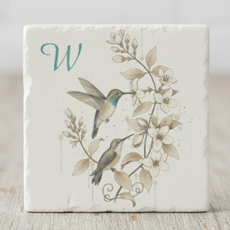 Posavasos De Piedra Hummingbird Stone Coaster - Nature Art