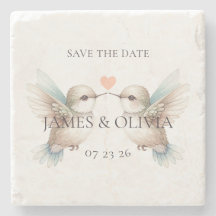 Hummingbird Wedding Save the Date Piedra para Posa