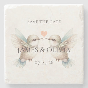 Posavasos De Piedra Hummingbird Wedding Save the Date Piedra para Posa