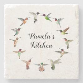 Posavasos De Piedra Hummingbirds Personalizado-norteamericano