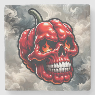 Posavasos De Piedra Humo Chili Head Spicy Pepper Stone