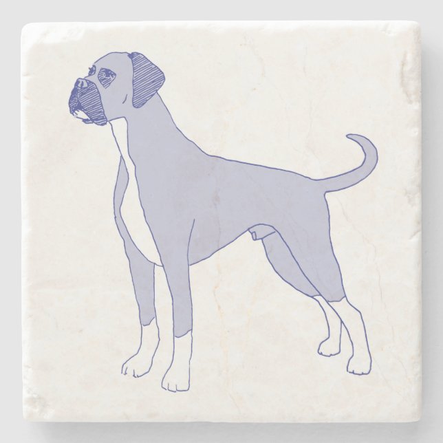 Posavasos De Piedra Hunderasse Boxer (Anverso)