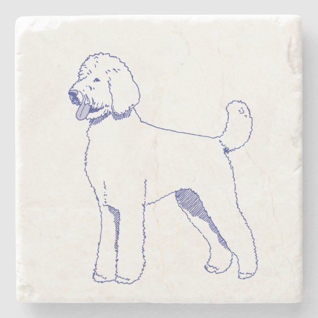 Posavasos De Piedra Hunderasse Goldendoodle (Anverso)