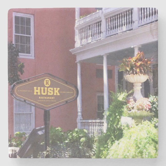 Posavasos De Piedra Husk Restaurant Charleston, SC. Marble Coaster (Anverso)