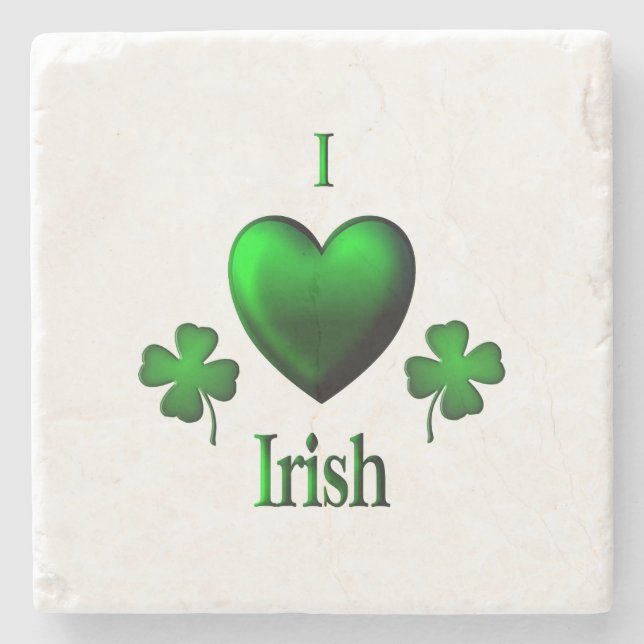 Posavasos De Piedra I Heart Irish (Anverso)