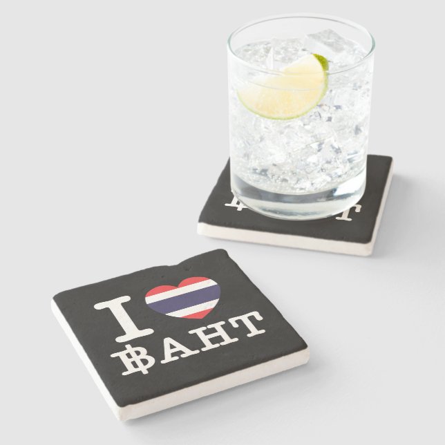 Posavasos De Piedra I Heart (Love) Baht (Lateral)