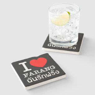 Posavasos De Piedra I Heart (Love) Farang