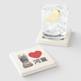 Posavasos De Piedra I Heart [Love] Kappa 河 童