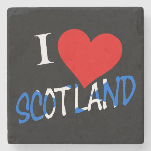 Posavasos De Piedra I Heart Scotland overlay Stone Coaster cn