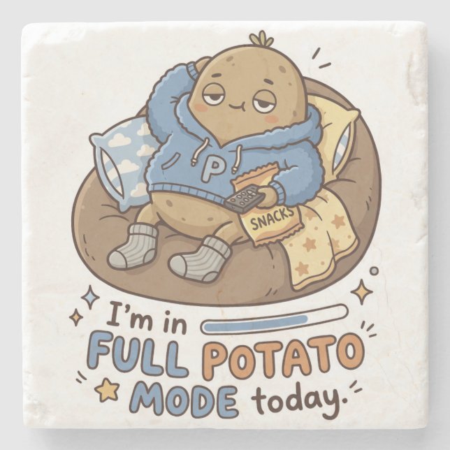 Posavasos De Piedra I’m in full potato mode today| Couch Potato Potato (Anverso)