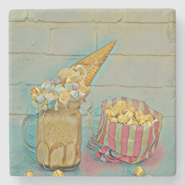 Posavasos De Piedra Ice cream lover gift (Anverso)