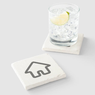 Posavasos De Piedra Icono de Arquitectura de Bienes Raíces Casa