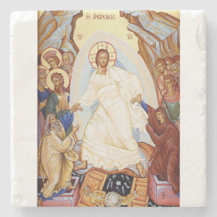 Posavasos De Piedra Icono ortodoxo de la Anastasis Resurrección