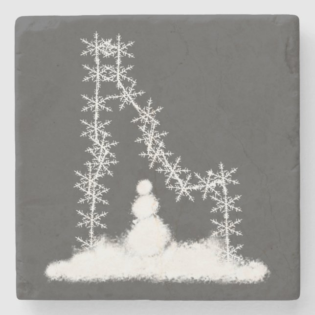 Posavasos De Piedra Idaho Snowflake (Anverso)