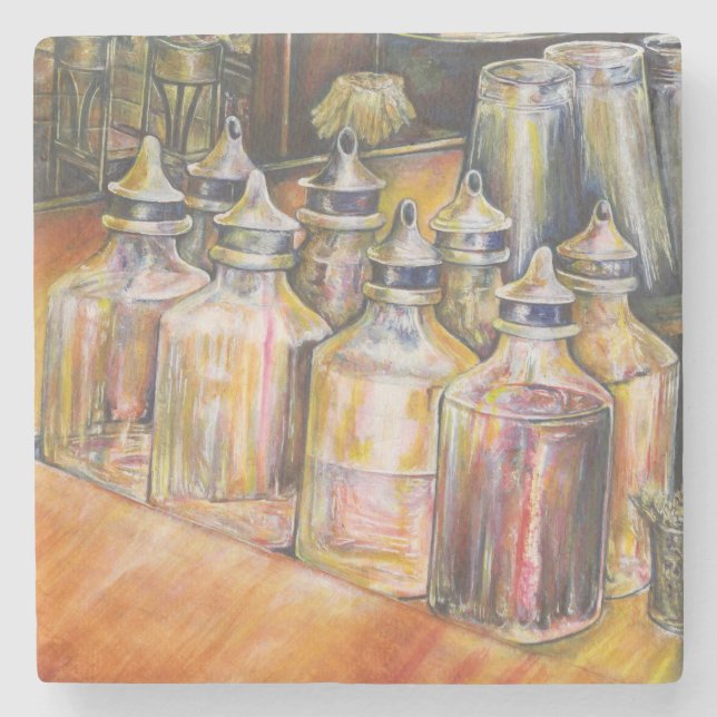 Posavasos De Piedra Ideografía de la luz dorada (Anverso)