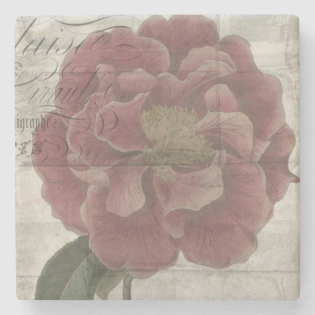 Posavasos De Piedra III floral francés (Anverso)