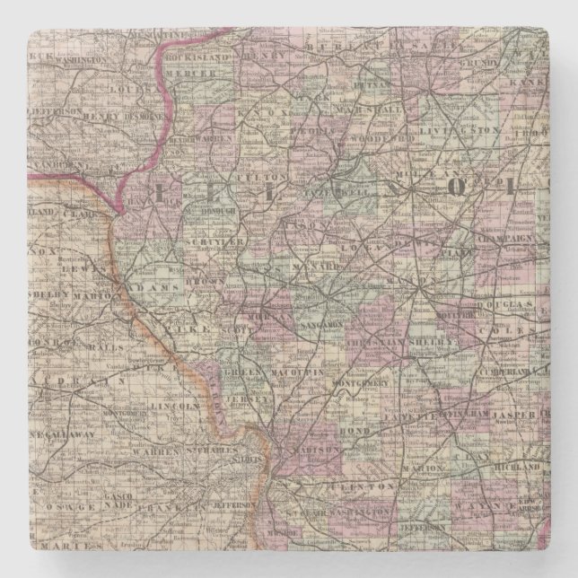 Posavasos De Piedra Illinois 10 (Anverso)