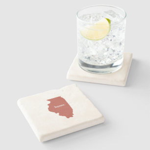 Posavasos De Piedra Illinois Home red