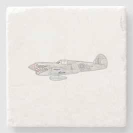 Posavasos De Piedra Ilustracion 1942 de los aviones de Curtiss P40E
