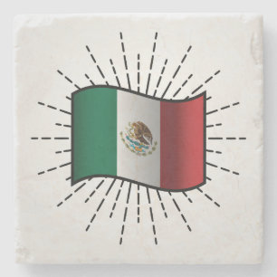 Posavasos De Piedra Ilustracion Bandera Nacional de México