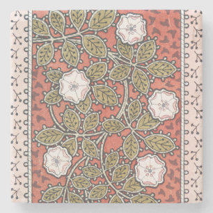 Posavasos De Piedra Ilustración de Arte de Rosa Silvestre Flor Vintage