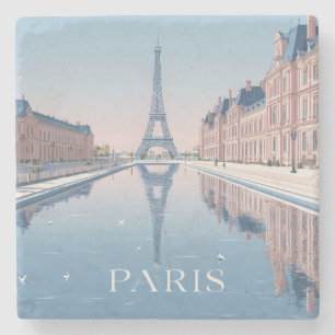 Posavasos De Piedra ilustración de la torre eiffel en parís