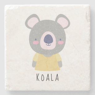 Posavasos De Piedra Ilustracion de oso de Koala - Personalizable