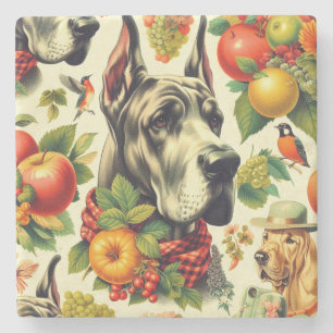 Posavasos De Piedra Ilustracion de Perro Grande Dane